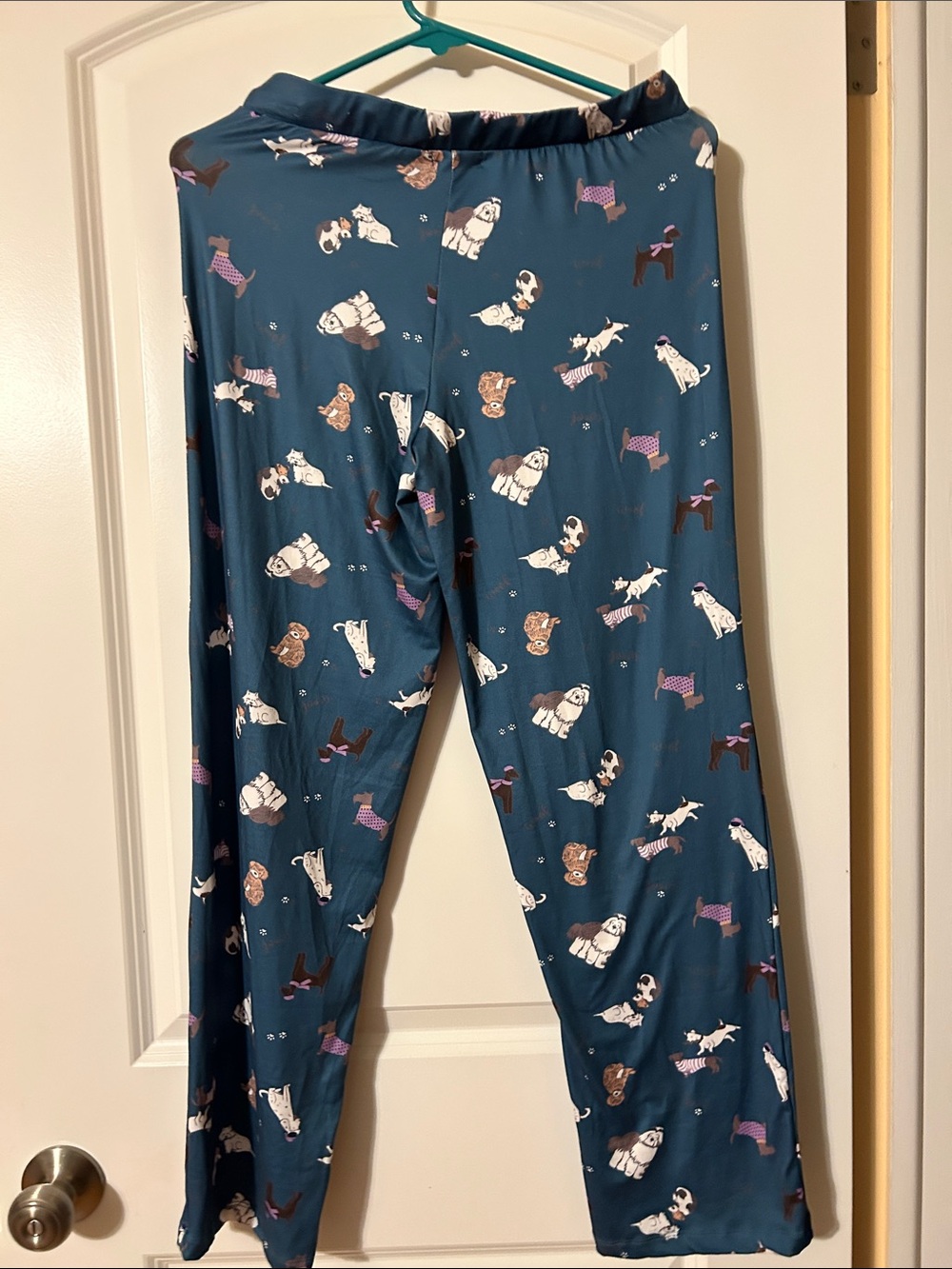 Ladies Teal Dog Print Lounge Pants or PJs PM NWT - Picture 3 of 3